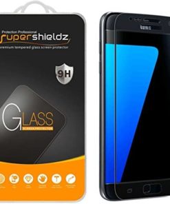 (2 Pack) Supershieldz for Samsung Galaxy S7 Tempered Glass Screen Protector, (Full Screen Coverage) Anti Scratch, Bubble Free (Black)