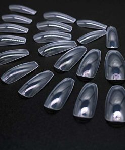 Acrylic Nail,Coffin Nails Full Cover, Ivtor Clear Artificial Nails Tips Ballerina Nail Art DIY at Home For Women 600Pcs 10 Sizes
