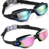Aegend Swim Goggles, Pack of 2 Swimming Goggles No Leaking Anti Fog UV Protection Crystal Clear Vision Triathlon Swim Goggles with Free Protection Case for Adult Men Women Youth Teens, 10 Choices