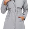 Avoogue Lightweight Raincoat for Women Waterproof Hooded Rain Jacket Outdoor Hiking Long Windbreaker
