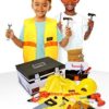 BLACK+DECKER Construction Dress Up Trunk for Kids with Fabric Role Play Costume Accessories, Realistic Toy Tools & Portable Kid-Sized Tool Box – 22Piece Included (Amazon Exclusive)