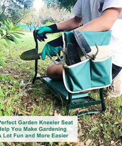 Besthls Garden Kneeler and Seat Stool Heavy Duty Garden Folding Bench with Large Tool Pocket and Soft EVA Kneeling Pad for Gardening Lovers
