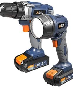 Blue Ridge BR1701U 20V MAX Cordless Drill Driver and Work light combo kit including two lithium batteries and charger
