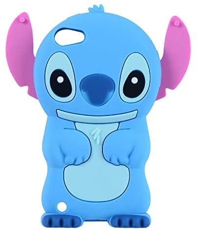 Blue Stitch Case for Apple iPod Touch 6th 5th Generation 3D Cartoon Animal Cute Soft Silicone Rubber Character Cover,Kawaii Animated Funny Cool Skin Cases for Kids Child Teens Guys Girl(Touch 6/5th)