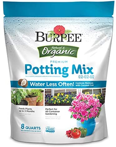 Burpee Natural Organic Premium Growing Mix, 8 Quart (Packaging May Vary)