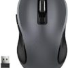 Computer Wireless Mouse, WISFOX Wireless Ergonomic Mouse 2.4G Portable Mobile Mouse Optical Mice with Nano Receiver, 3 Adjustable DPI Levels, 6 Buttons for Laptop, Notebook, PC (Grey)