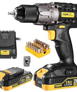 Cordless Drill, 20V Drill Driver 2x2000mAh Batteries, 530 In-lbs Torque, 24+1 Torque Setting, Fast Charger 2.0A, 2-Variable Speed, 33pcs Accessories, 1/2" Metal Keyless Chuck, Upgraded Version
