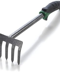 Edward Tools Hand Cultivator Mini Rake - ErgoGrip with Bend Proof Carbon Steel Design - Hand Tool loosens Soil, rips Out Weeds, Hand Tiller Garden Tool - Rust Proof Heavy Duty Tines and Shaft