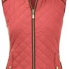 FASHION BOOMY Women's Quilted Padding Vest - Lightweight Zip Up Jacket - Regular and Plus Sizes