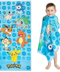 Franco Kids Super Soft Cotton Beach Towel, 28” x 58”, Pokemon