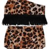 Fullyday Leopard Print 2 Pcs Baby Girl Swimsuit Set, Tassel Bathing Suit Beach Swimwear for 1-5T Toddler Kids Bikini Set