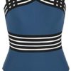 Hilor Women's One Piece Swimwear Front Crossover Swimsuits Hollow Bathing Suits Monokinis