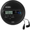 Jensen Portable CD Player Personal CD/MP3 Player + AM/FM Radio + with LCD Display Bass Boost 60-Second Anti Skip CD R/RW/Compatible+ Sport Earbuds Included (Limited Edition Black Series)