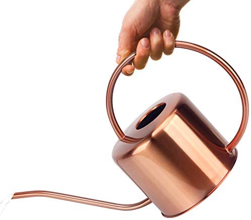 KIBAGA Decorative Copper Colored 40oz Watering Can - Easy Pour Gooseneck Spout for Fast and Easy Indoor Plant Watering