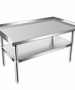 KITMA Stainless Steel Equipment Grill Stand with Undershelf for Restaurant - Heavy Duty Griddle Stand Table - 36x28 Inches
