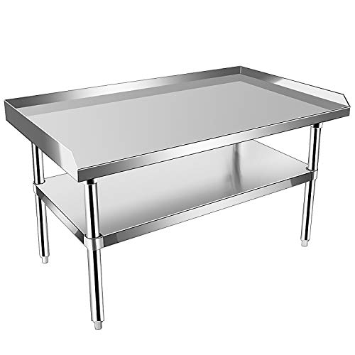 KITMA Stainless Steel Equipment Grill Stand with Undershelf for Restaurant - Heavy Duty Griddle Stand Table - 36x28 Inches