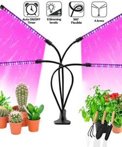 LED Grow Lights for Indoor Plants, JUEYINGBAILI 80W Full Spectrum Plant Lights with Auto ON/Off 3/9/12H Timer, 9 Dimmable Brightness for Indoor Succulent Plants Growth