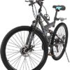 LONGTING Mountain Bike for Men Women, 26in Carbon Steel 21 Speed Bicycle Folding Bikes