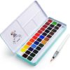 Lightwish MeiLiang Watercolor Paint Set, 36 Vivid Colors in Pocket Box with Metal Ring and Bonus Watercolor Brush, Perfect for Students, Kids, Beginners & More