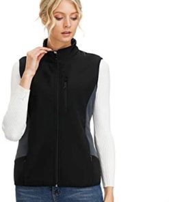 MOHEEN Women's Full Zip Softshell Vest Lightweight Sleeveless Jacket Fleece Lined Outdoor Active Gilets with Pockets