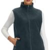 MOHEEN Women's Softshell Fleece Vest Lightweight Full Zipper Sleeveless Outdoor Jacket Gilet with Pockets