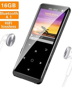MP3 Player,16GB MP3 Player with Bluetooth 4.1, Portable HiFi Lossless Sound MP3 Music Player with FM Radio Voice Recorder E-Book,Backlit Keys, Support up 64G, (Music Headphone Included)