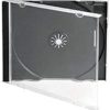 Maxtek 10.4 mm Standard Single Clear CD Jewel Case with Assembled Black Tray, 25 Pack