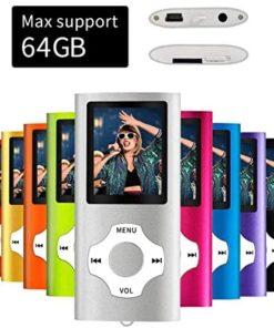 Mymahdi MP3/MP4 Portable Player,1.8 Inch LCD Screen,Max Support 64GB,Silver