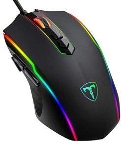 PICTEK Gaming Mouse Wired, RGB Chroma Backlit Gaming Mouse, 8 Programmable Buttons, 7200 DPI Adjustable, Comfortable Grip Ergonomic Optical PC Computer Gaming Mice with Fire Button, Sega Genesis Acces