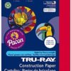 Pacon Tru-Ray Heavyweight Construction Paper, Festive Red,  9" x 12", 50 Sheets - 103431
