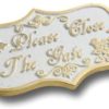 Please Close The Gate Brass Door Sign. Vintage Shabby Chic Style Home Décor Wall Plaque Handmade by The Metal Foundry UK.