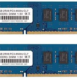ROYEMAI 8GB Kit (2X4GB) DDR3 RAM, DDR3 1066 PC3-8500U 4GB DDR3 2Rx8 240-pin Dimm CL7 1.5V Desktop RAM Memory Module