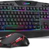 Redragon S101 Wired Gaming Keyboard and Mouse Combo RGB Backlit Gaming Keyboard with Multimedia Keys Wrist Rest and Red Backlit Gaming Mouse 3200 DPI for Windows PC Gamers (Black)