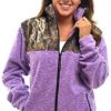 TrailCrest Women's C-Max Full Zip Polar Fleece Jacket Mossy Oak Camo Patterns