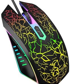 VersionTECH. Wired Gaming Mouse, Ergonomic USB Optical Mouse Mice with Chroma RGB Backlit, 1200 to 3600 DPI for Laptop PC Computer Games & Work –Black