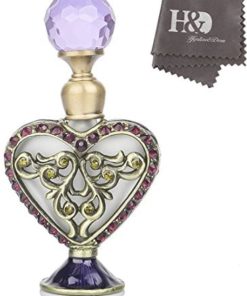 Victorian Heart Vintage Perfume Bottle Refillable Empty Enameled Crystal Ornament Handmade Home Decor Lady Wedding Christmas Gift