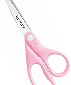 Westcott 15387 8" Pink Ribbon Stainless Steel Scissors