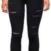 Women's Hight Waisted Butt Lift Stretch Ripped Skinny Jeans Distressed Denim Pants