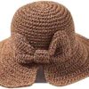XBKPLO Women Sun Visor Hats Straw Cap Printing Folding Bow Summer Beach Travel UPF 50+ Simple Fashion Wild Accessories