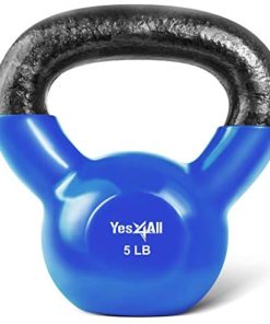 Yes4All Vinyl Coated Kettlebells – Weight Available: 5, 10, 15, 20, 25, 30, 35, 40, 45, 50 lbs