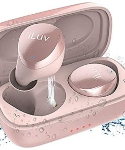iLuv TB100 Rose Gold True Wireless Earbuds Cordless in-Ear Bluetooth 5.0 with Hands-Free Call Microphone, IPX6 Waterproof Protection, High-Fidelity Sound; Includes Compact Charging Case & 3 Ear Tips